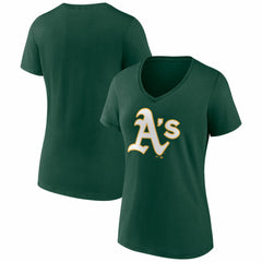 Athletics Women's Logo V-Neck T-Shirt - Green T-shirts