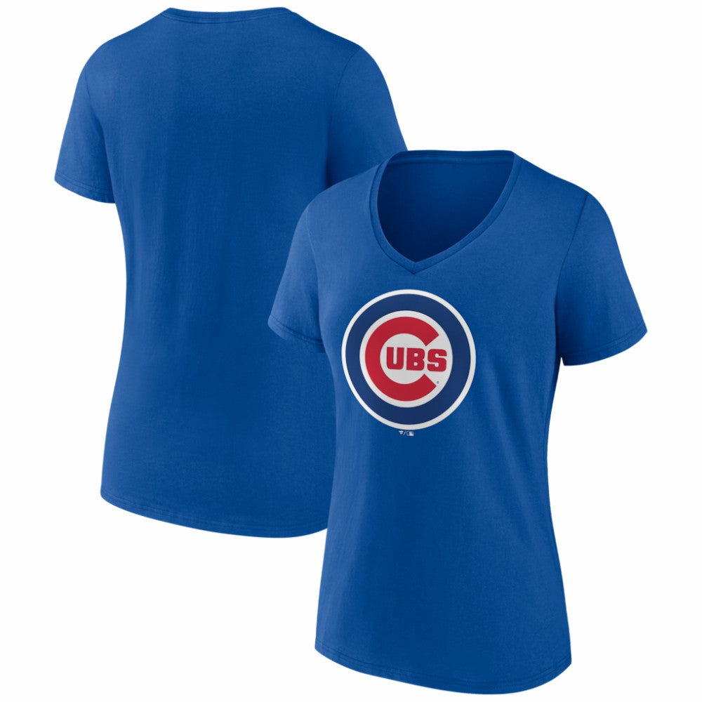 Chicago Cubs Women's Logo V-Neck T-Shirt - Royal T-shirts