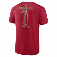 San Francisco 49ers #1 Dad Jersey T-Shirt Scarlet
