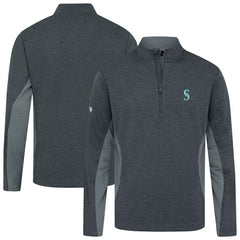 Seattle Mariners Levelwear Waffle Insignia 2.0 Quarter-Zip Pullover - Heather Black Pullover