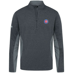 Chicago Cubs Levelwear Waffle Insignia 2.0 Quarter-Zip Pullover - Heather Black Pullover