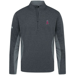 Los Angeles Angels Levelwear Waffle Insignia 2.0 Quarter-Zip Pullover - Heather Black Pullover