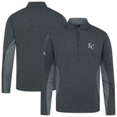 Kansas City Royals Levelwear Waffle Insignia 2.0 Quarter-Zip Pullover - Heather Black Pullover