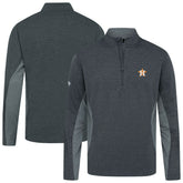 Houston Astros Levelwear Waffle Insignia 2.0 Quarter-Zip Pullover - Heather Black Pullover