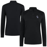 Colorado Rockies Levelwear Women's Power Insignia 2.0 Quarter-Zip Pullover Top - Black Pullover