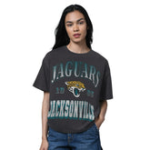 Jacksonville Jaguars Starter Women's Oversized Hall of Fame T-Shirt Heather Black