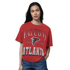 Atlanta Falcons Starter Women's Oversized Hall of Fame T-Shirt Heather Red