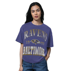 Baltimore Ravens Starter Women's Oversized Hall of Fame T-Shirt Heather Purple