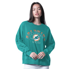 Miami Dolphins G-III 4Her by Carl Banks Women's Oversized Feud Sweatshirt Aqua
