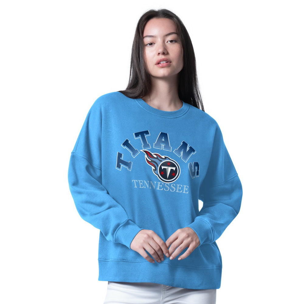 Tennessee Titans G-III 4Her by Carl Banks Women's Oversized Feud Sweatshirt Light Blue