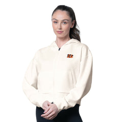 Cincinnati Bengals MSX by Michael Strahan Women's Eleanor Full-Zip Hoodie Cream