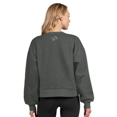 Detroit Lions Starter Women's Show Up Cropped Fleece Pullover Sweatshirt Heather Gray