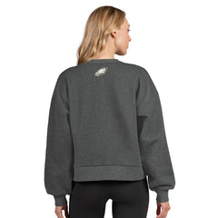 Philadelphia Eagles Starter Women's Show Up Cropped Fleece Pullover Sweatshirt Heather Gray