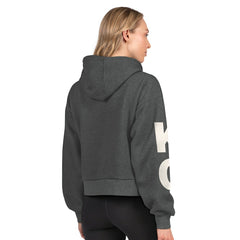 Kansas City Chiefs Starter Women's Star Player Cropped Fleece Pullover Hoodie Heather Charcoal