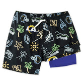 Los Angeles Rams Chubbies The Neon 5.5" Classic Lined Swim Trunks Black