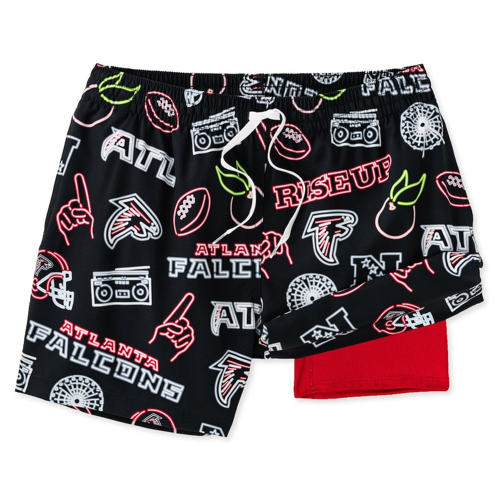 Atlanta Falcons Chubbies The Neon 5.5" Classic Lined Swim Trunks Black