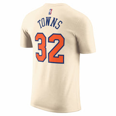 Karl-Anthony Towns New York Knicks Unisex 2025/26 City Edition Name & Number T-Shirt Cream