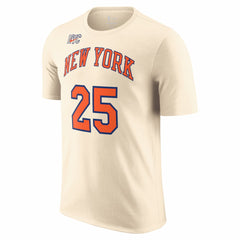 Mikal Bridges New York Knicks Unisex 2025/26 City Edition Name & Number T-Shirt Cream