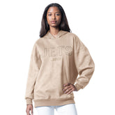 New York Jets G-III 4Her by Carl Banks Women's Best Hitter Oversized Tunic Pullover Hoodie Cream