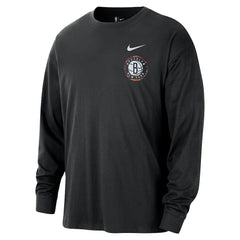 Brooklyn Nets 2025/26 City Edition Remix Essential Logo Long Sleeve T-Shirt Black