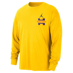 Charlotte Hornets Jordan Brand 2025/26 City Edition Remix Essential Logo Long Sleeve T-Shirt Yellow