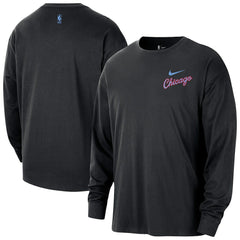 Chicago Bulls 2025/26 City Edition Remix Essential Logo Long Sleeve T-Shirt Black