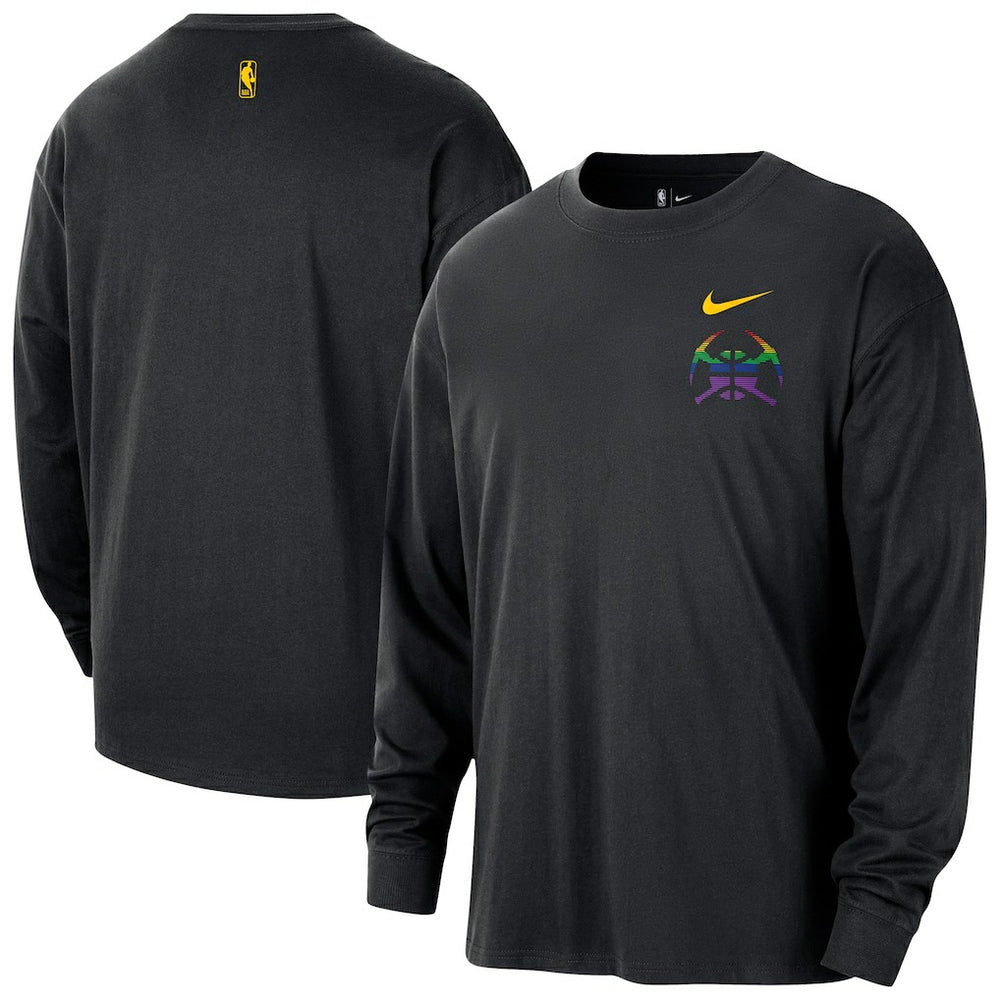 Denver Nuggets 2025/26 City Edition Remix Essential Logo Long Sleeve T-Shirt Black