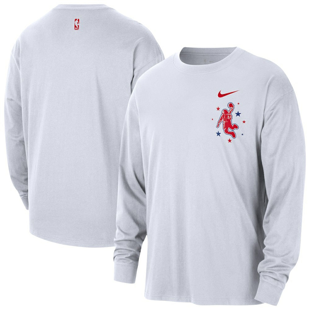 Houston Rockets 2025/26 City Edition Remix Essential Logo Long Sleeve T-Shirt White