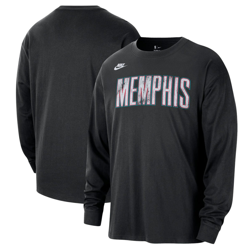 Memphis Grizzlies Unisex Classic Edition Hardwood Classics Essential Logo Long Sleeve T-Shirt Black