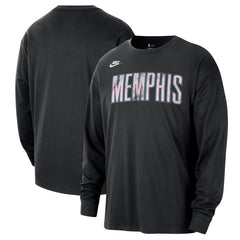 Memphis Grizzlies Unisex Classic Edition Hardwood Classics Essential Logo Long Sleeve T-Shirt Black