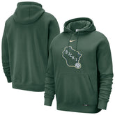 Milwaukee Bucks 2025/26 City Edition Essential Logo Remix Hoodie Hunter Green
