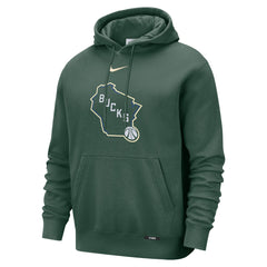 Milwaukee Bucks 2025/26 City Edition Essential Logo Remix Hoodie Hunter Green