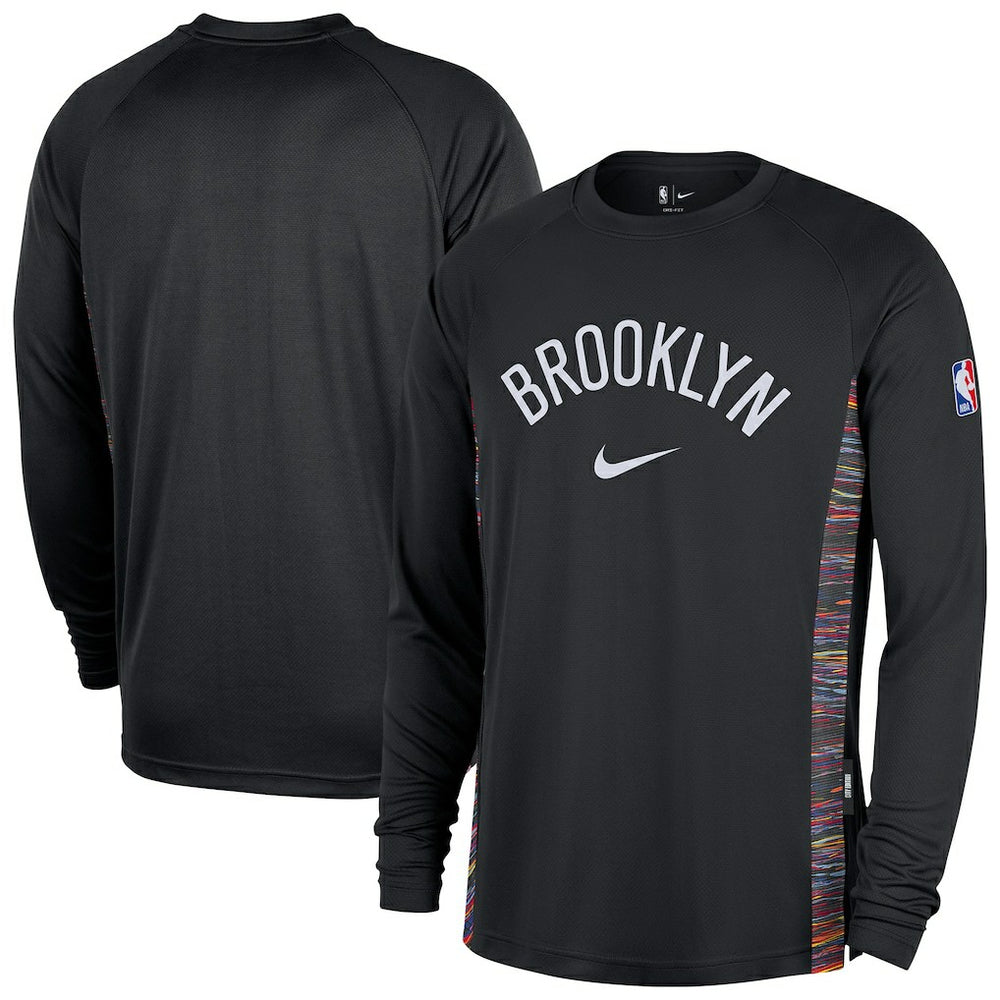 Brooklyn Nets 2025/26 City Edition Authentic Pregame Dri-FIT Long Sleeve Shooting T-Shirt Black