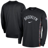 Brooklyn Nets 2025/26 City Edition Authentic Pregame Dri-FIT Long Sleeve Shooting T-Shirt Black