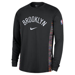 Brooklyn Nets 2025/26 City Edition Authentic Pregame Dri-FIT Long Sleeve Shooting T-Shirt Black