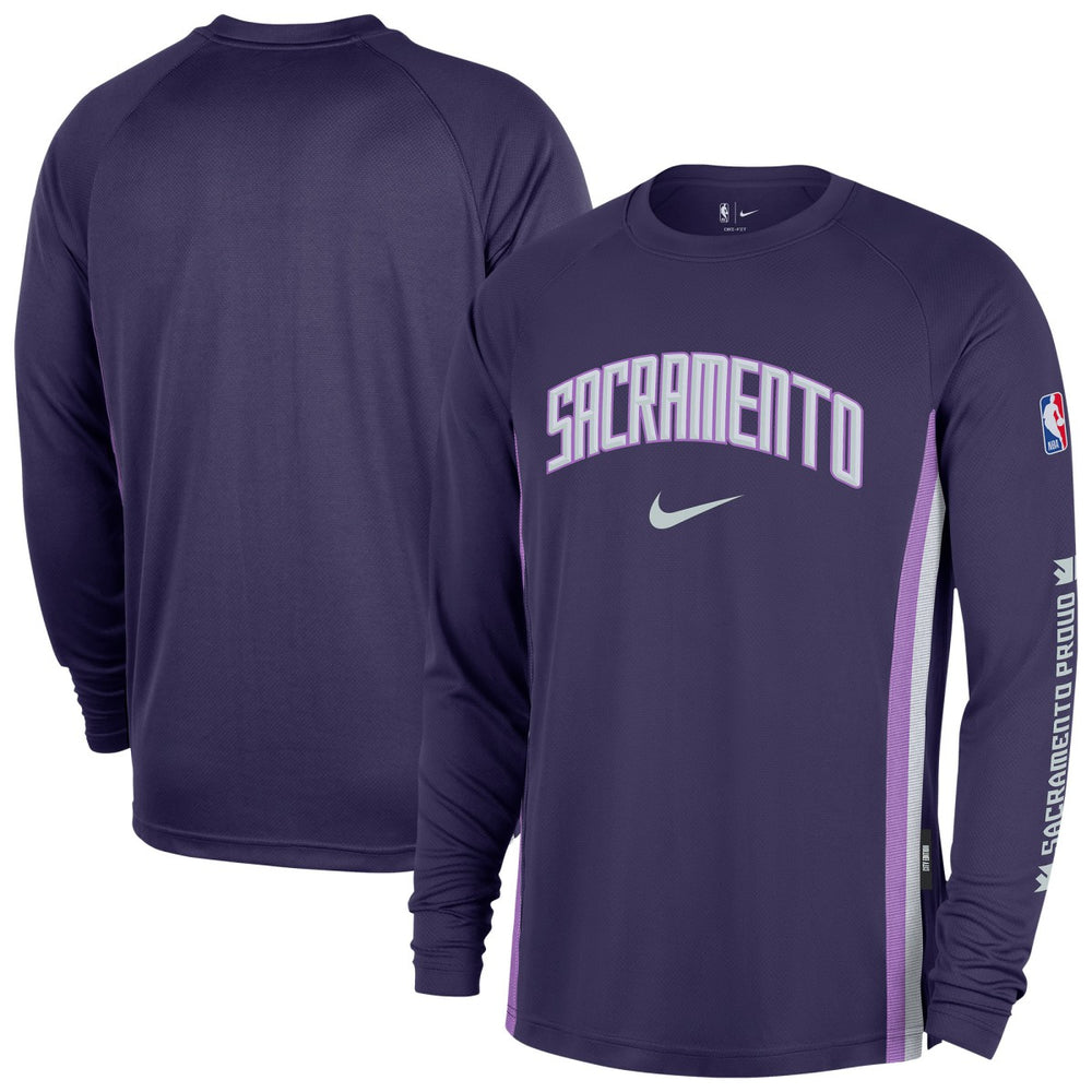 Sacramento Kings 2025/26 City Edition Authentic Pregame Dri-FIT Long Sleeve Shooting T-Shirt Purple