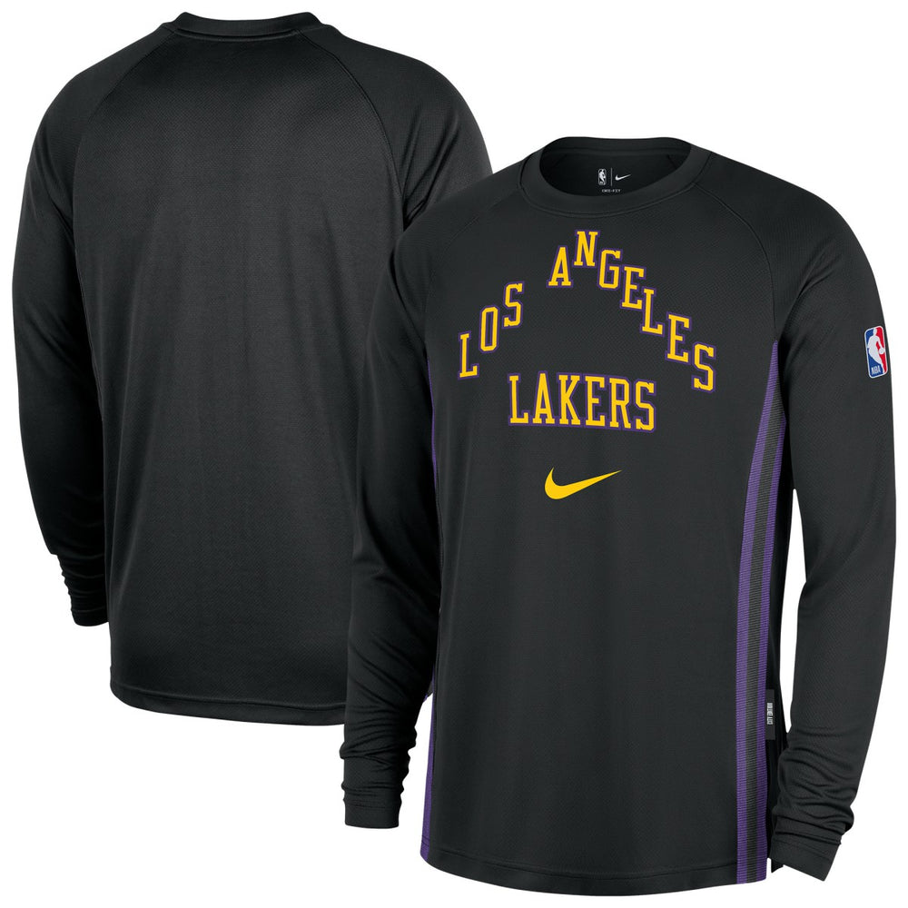 Los Angeles Lakers 2025/26 City Edition Authentic Pregame Dri-FIT Long Sleeve Shooting T-Shirt Black