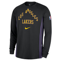 Los Angeles Lakers 2025/26 City Edition Authentic Pregame Dri-FIT Long Sleeve Shooting T-Shirt Black