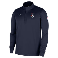 Philadelphia 76ers 2025/26 City Edition Remix Authentic Coaches Dri-FIT Half-Zip Pullover Navy