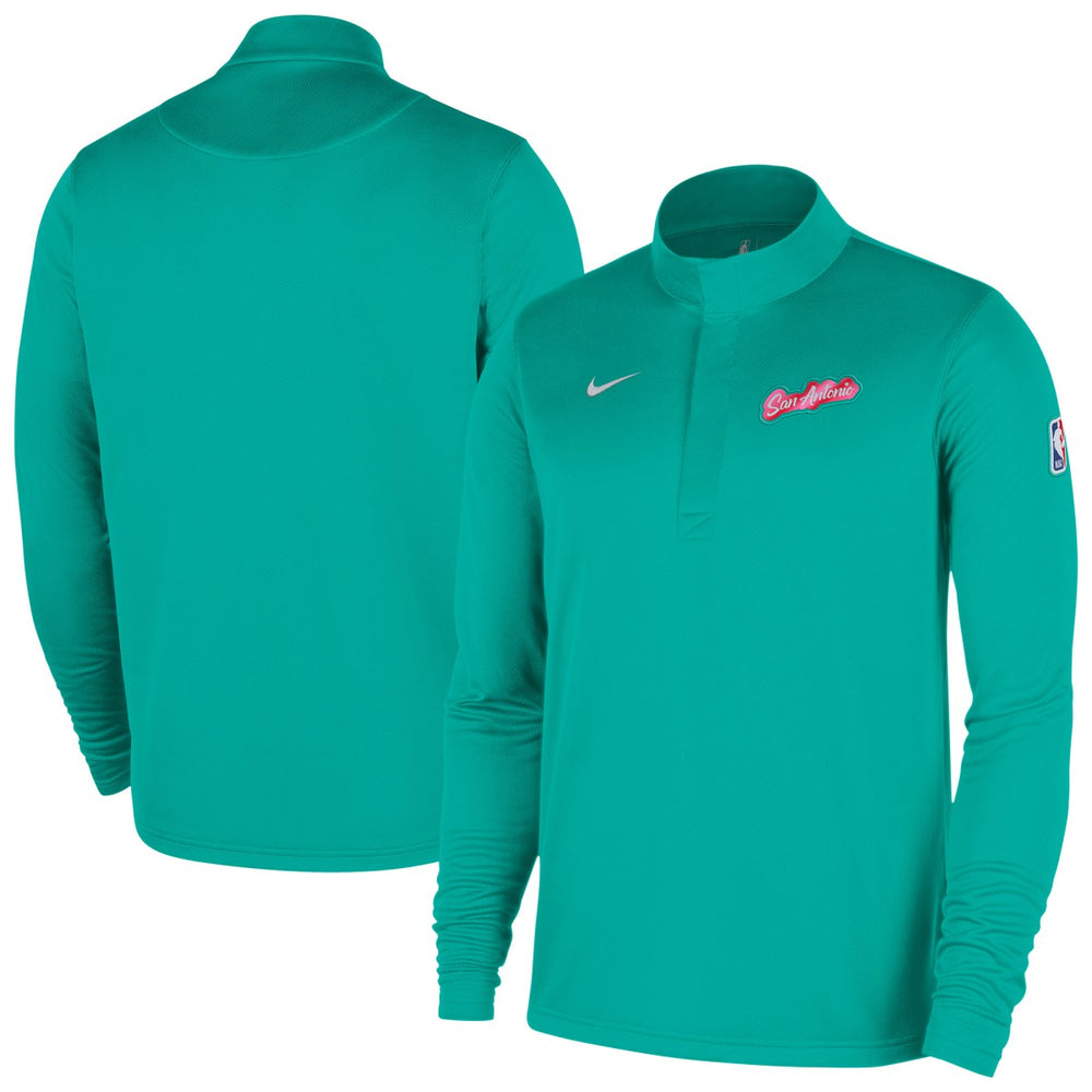 San Antonio Spurs 2025/26 City Edition Remix Authentic Coaches Dri-FIT Half-Zip Top Green