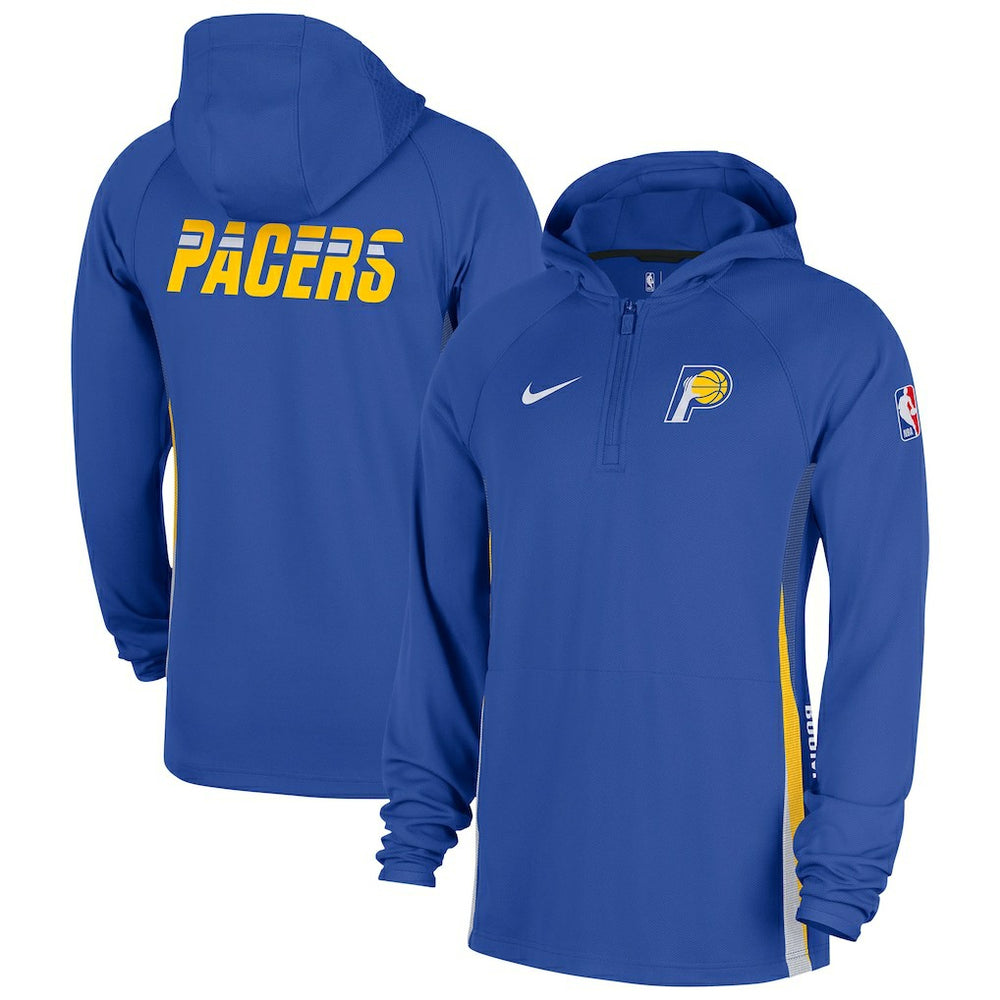 Indiana Pacers 2025/26 City Edition Remix Authentic On-Court Quarter-Zip Dri-FIT Hooded Jacket Blue