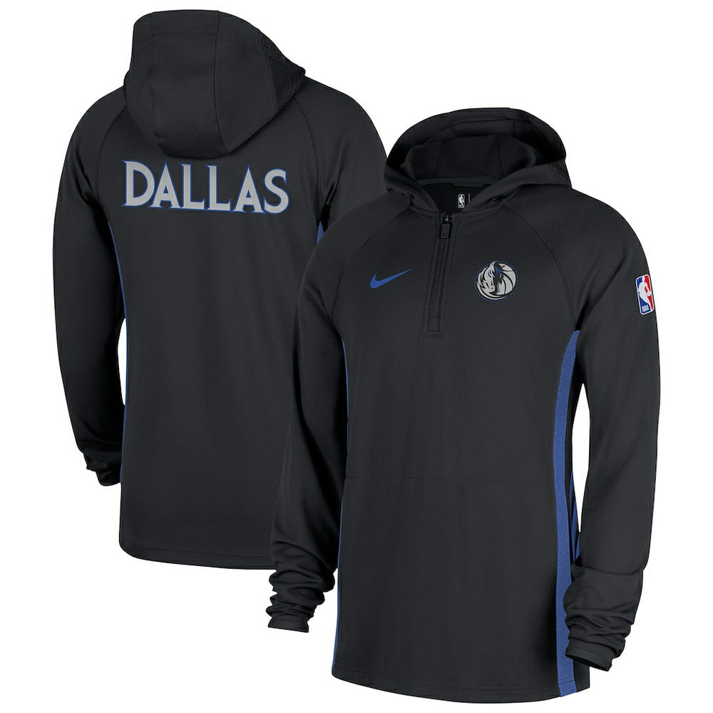 Dallas Mavericks 2025/26 City Edition Remix Authentic On-Court Quarter-Zip Dri-FIT Hooded Jacket Black