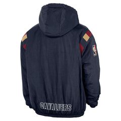Cleveland Cavaliers Hardwood Classics Therma-FIT Half-Zip Hooded Windbreaker Navy