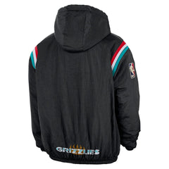 Memphis Grizzlies Hardwood Classics Therma-FIT Half-Zip Hooded Windbreaker Black
