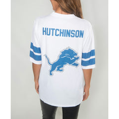 Aidan Hutchinson Detroit Lions Cuce Women's Crystal V-Neck Tunic White