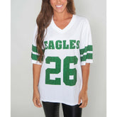 Saquon Barkley Philadelphia Eagles Cuce Women's Crystal V-Neck Tunic White