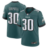 Jihaad Campbell Philadelphia Eagles 2025 NFL Draft First Round Pick Game Jersey Green
