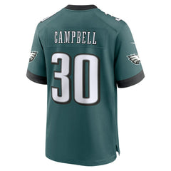 Jihaad Campbell Philadelphia Eagles 2025 NFL Draft First Round Pick Game Jersey Green