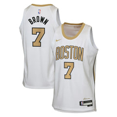 NBA Jaylen Brown Boston Celtics Youth 2025/26 City Edition Swingman Jersey - White