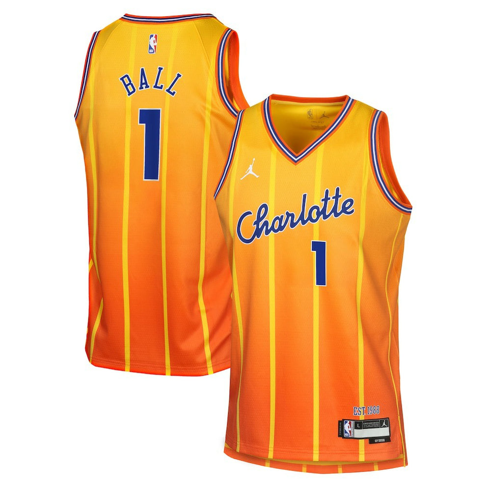 NBA LaMelo Ball Charlotte Hornets Youth 2025/26 City Edition Swingman Jersey - Orange